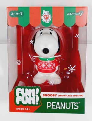 Super7 Fun! Fun! Peanuts Snoopy (Snowflake Sweater) Holiday Vinyl Figure - NEW