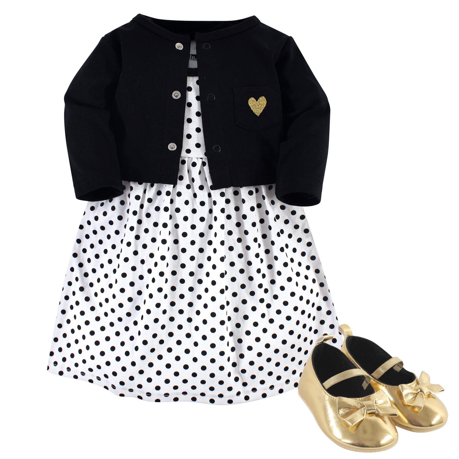 baby girls Cotton Dress, Cardigan and Shoe Set Casual Dress,