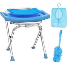 Stainless Steel Folding Shower Chair Seat for Inside Bathtub Lightweight