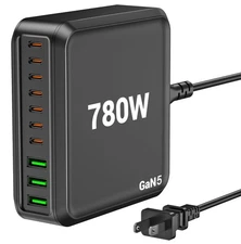 780W USB C Charger Block Fast 10-Port USB C Charging Station GaN PD 120W Lapt...