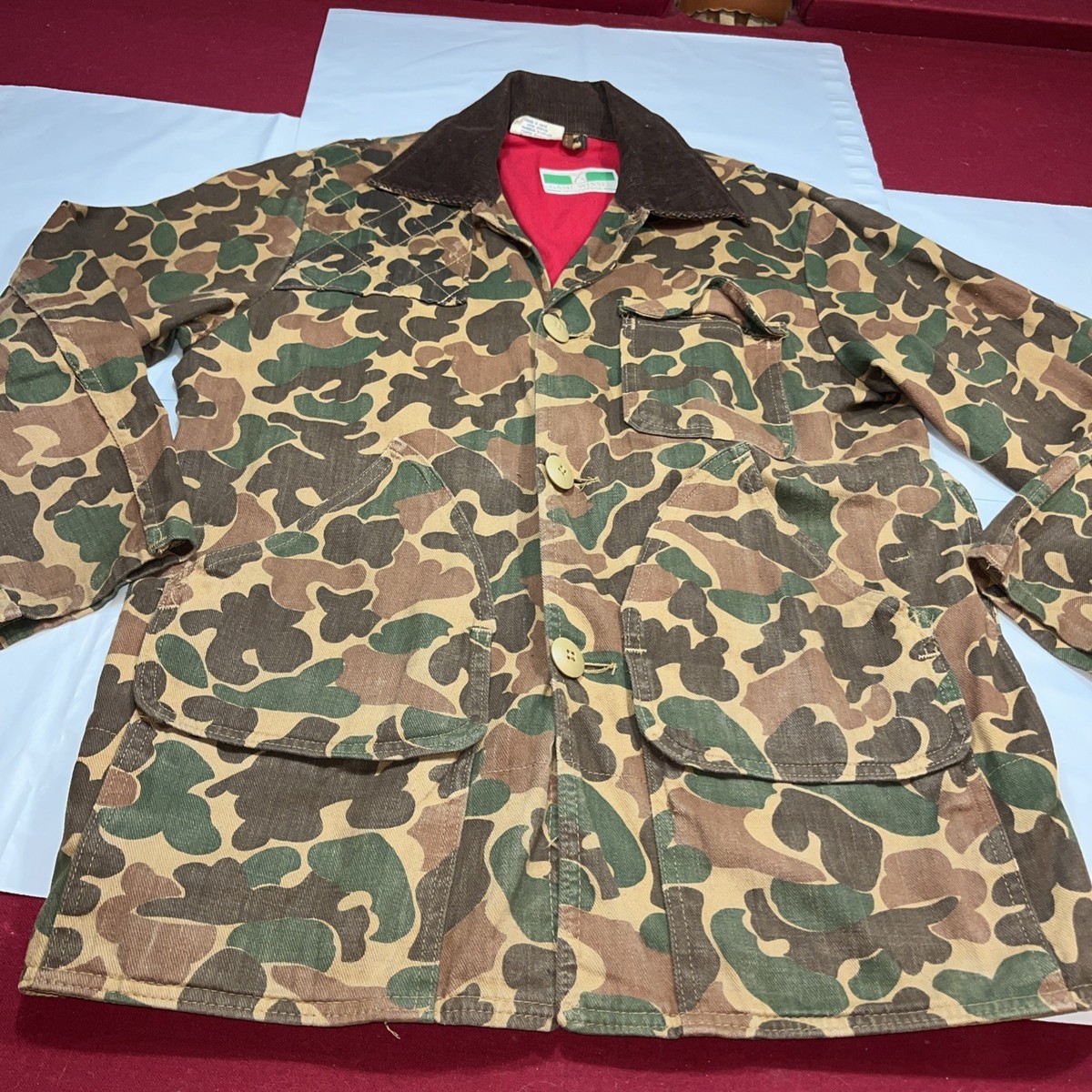 Game Winner Tan Green CAMO Game Hunting Jacket Brown Corduroy