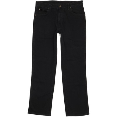Wrangler Durable Quality Men Black Straight Stretch Jeans W34 L31 (106267)