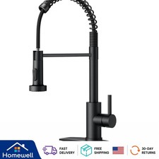 Stylish Black Kitchen Sink Faucet - Pull Down Sprayer with Water-Saving Aerator