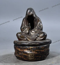 Zen Buddhist Incense Burner Faceless Buddha Sculpture Home Altar Ware 6.69''
