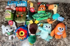 10 BARK BOX NEW Dog Funny Plush Squeaky Crinkle Toys Christmas Large