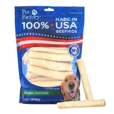 100 Made in USA Beefhide Chip Rolls Dog Rawhide Chews, Thick, Dog Chews Long...