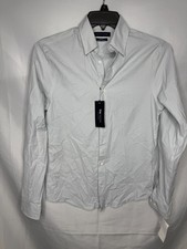 Tommy Hilfiger Mens Gray Gingham Check TH Tech Stretch Slim-Fit Dress Shirt 14.5