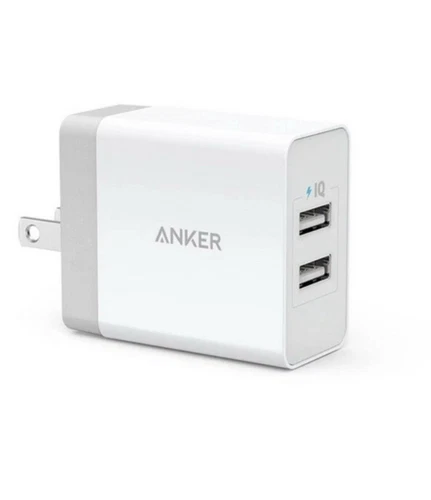 CARGADOR DE PARED COMPACTO Anker Power Port II 24W Cabezal 2 Puertos USB Carga Rápida - Foto 1 de 3