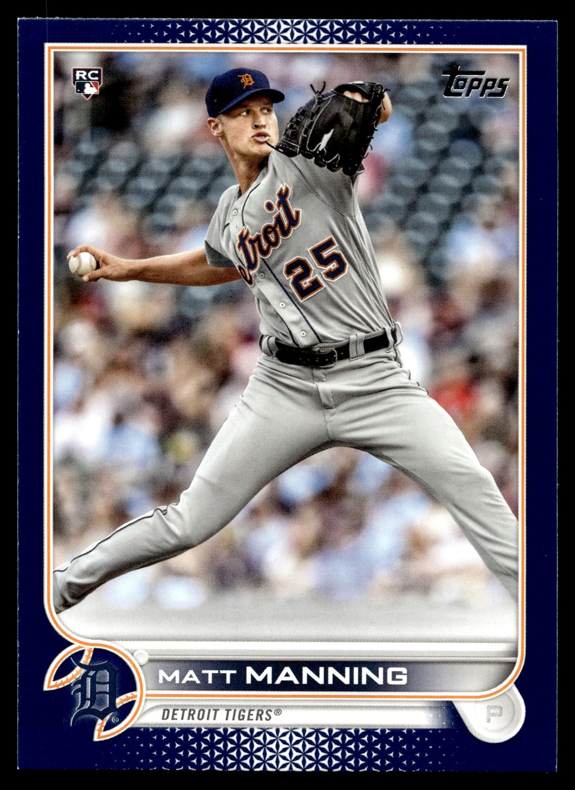 2022 Topps Matt Manning #31 Royal Blue RC Detroit Tigers