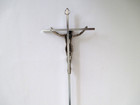 Two VTG Crucifix Cross Silver INRI USA Corpus Jesus & Brass Christus Rex 10"x5" — photo 5