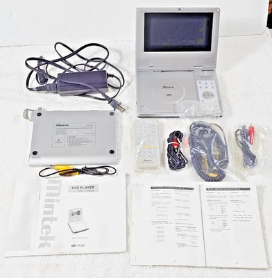 Mintek DVD-1710 Portable DVD Player w/ Remote Cables Battery Manuals (Parts) - Image 1 of 4