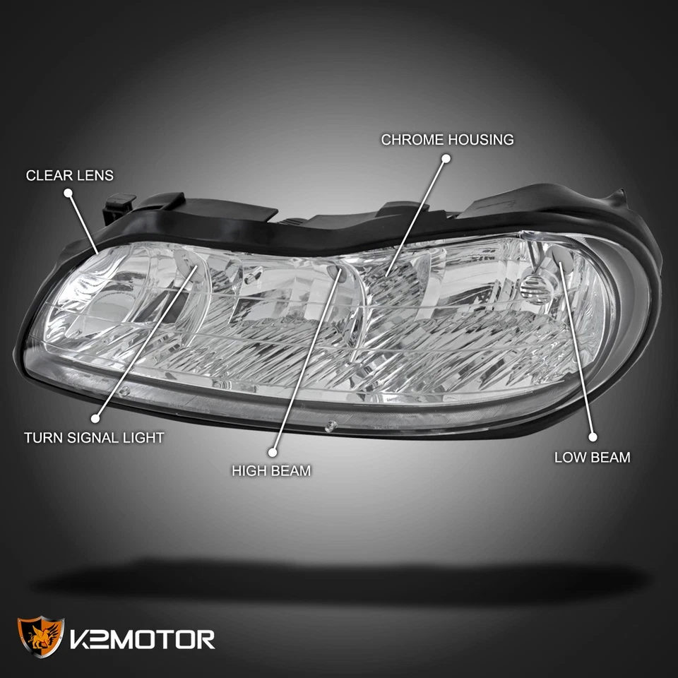 Clear Fits 1997-2003 Chevy Malibu Replacement Headlights Corner Lamps Left+Right Foto 3 de 4