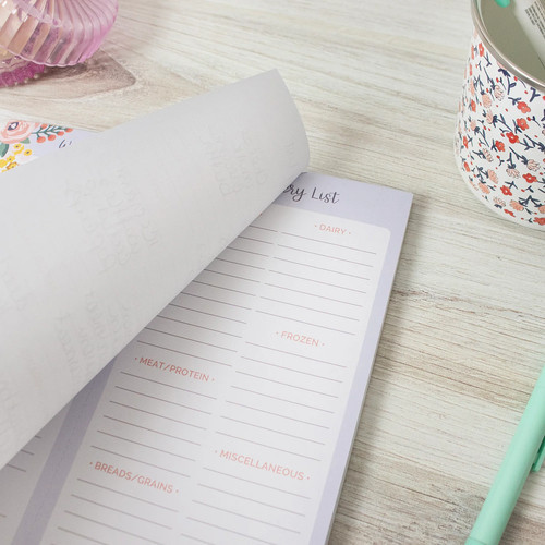 bloom daily planners Planning Pad 8x11 Meal & Grocery, with Magnets Blue Floral - Picture 9 of 11