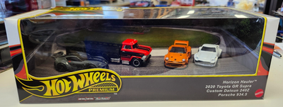 Hot Wheels Premium 4 Car Box Set w/Horizon Hauler, Toyota Supra
