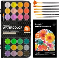 Wasserfarben, 43 Teiliges Aquarell Farbkasten Set, 36 Aquarellfarben Mit 6