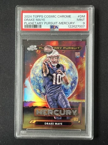 Drake Maye 2024 Topps Cosmic Chrome Planetary Pursuit Mercury RC #PPM-DM PSA 9