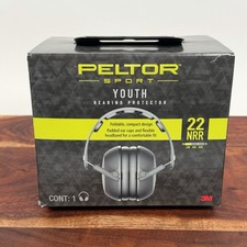 3M Peltor YTHPEL-4DC Sport Youth Hearing Protector 22 NRR Black Earmuffs NEW