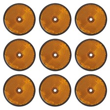9 x Reflektor Orange rund Ø60 Anhänger Rückstrahler Seitenstrahler LKW Wohnwagen
