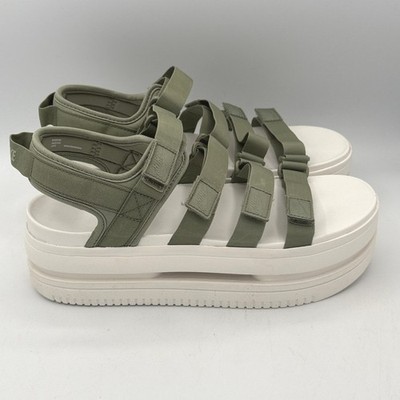Nike Icon Classic Sandal NA Women 11 Green Platform Strappy DH0224-301