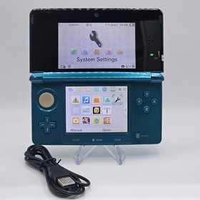 Nintendo 3DS Launch Edition Aqua Blue System With Charger Tested