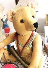 so sweet antique pre war all jointed 11" naked humpback Steiff Teddy 1910-20's
