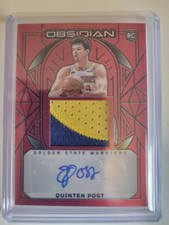 QUINTEN POST 2024-25 OBSIDIAN RPA ROOKIE PATCH EE RED FLOOD RC AUTO Q0223