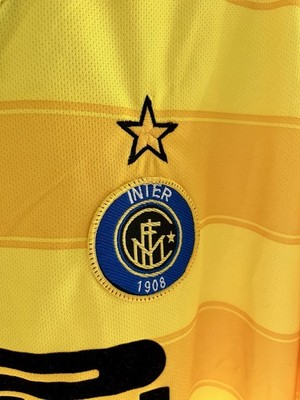 Vintage Inter Milan 2003-04 Away Jersey L Nike Yellow Pirelli
