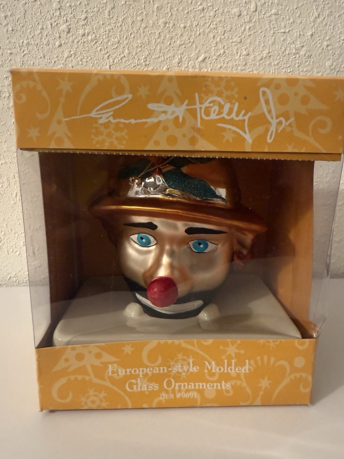 Emmett Kelly Jr. Ornament Weary Willie Clown European Style Molded Glass Flambro