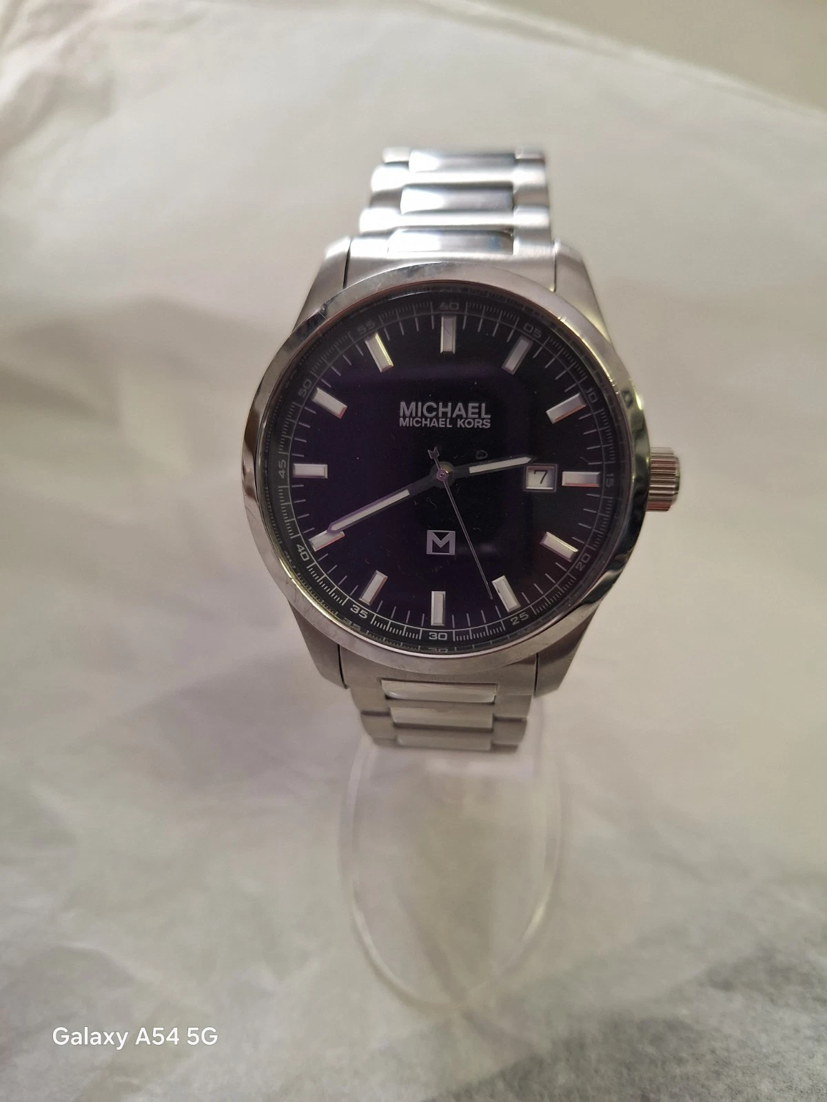 Orologio Michael Kors Uomo Tre Lancette Acciaio Inox Tono Argento MK7017