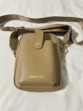 Bandolier Dillon Crossbody Bag Smooth Leather In Light French Beige/Gold