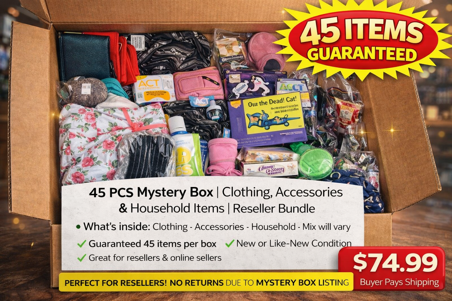 45ItemMysteryBox|MixedGeneralMerchandise|ResellerLotOVER$300RETAIL