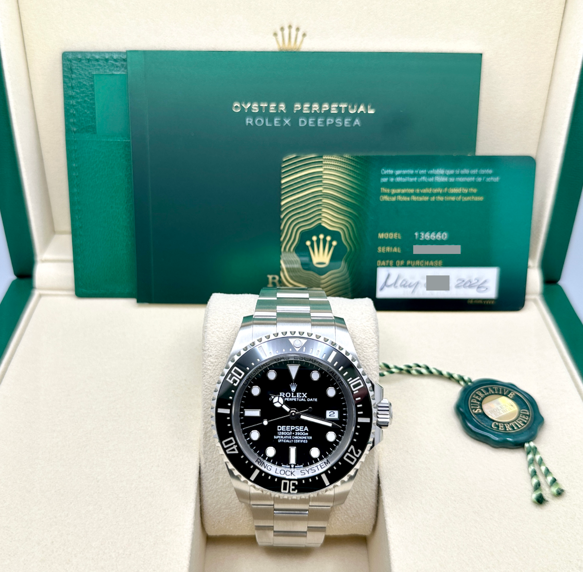 NEW 2026 Rolex Deepsea 136660 44mm Black Dial Stainless Steel Box