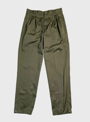 Vintage 90s Chaps Ralph Lauren RL Mens 33x34 (32x34) Chino Pants Pleated Cuffed - Image 1 of 4