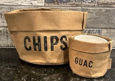 Santa Barbara Chip & Guacamole Paper Reusable Bag Set Of 2 Design Studio NEW