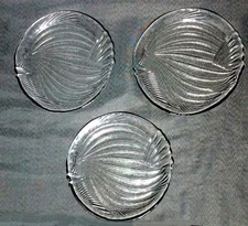 FISH PLATE 8" LOT OF 3 ROUND CLEAR GLASS SALAD PLATES SET