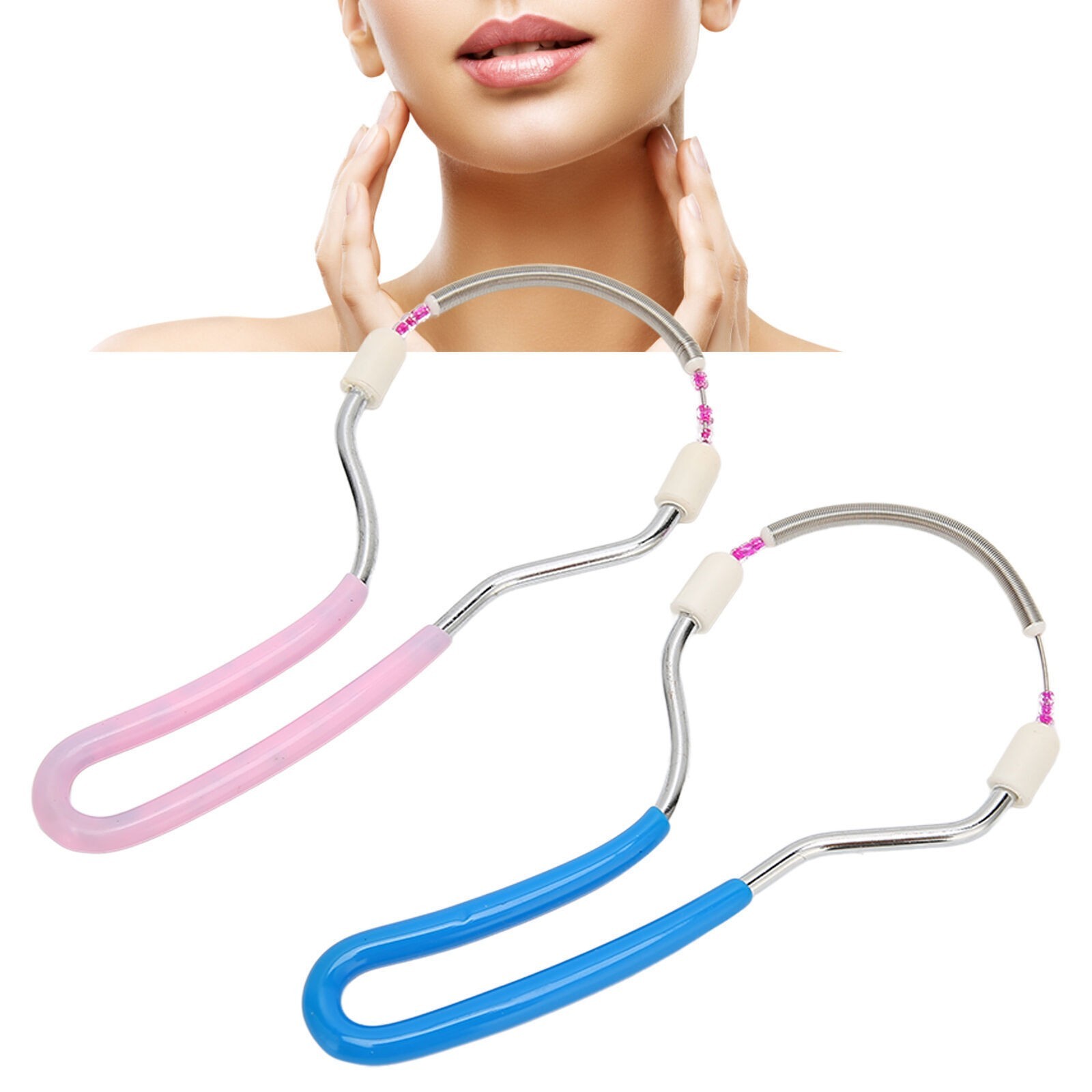 2pcs Spring Facial Hair Remover Women Portable Threading Face Epilator