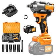1000nm Cordless Impact Wrench 960ft-lbs 12 Battery Impact Gun W Auto-brake Us