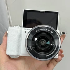 Sony Alpha a5100 Mirrorless White w/ E 16-50mm Lens 24MP Camera 100% Working