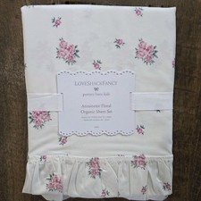 Pottery Barn Kids LoveShackFancy Antoinette Ruffle Organic Sheet Set TWIN New