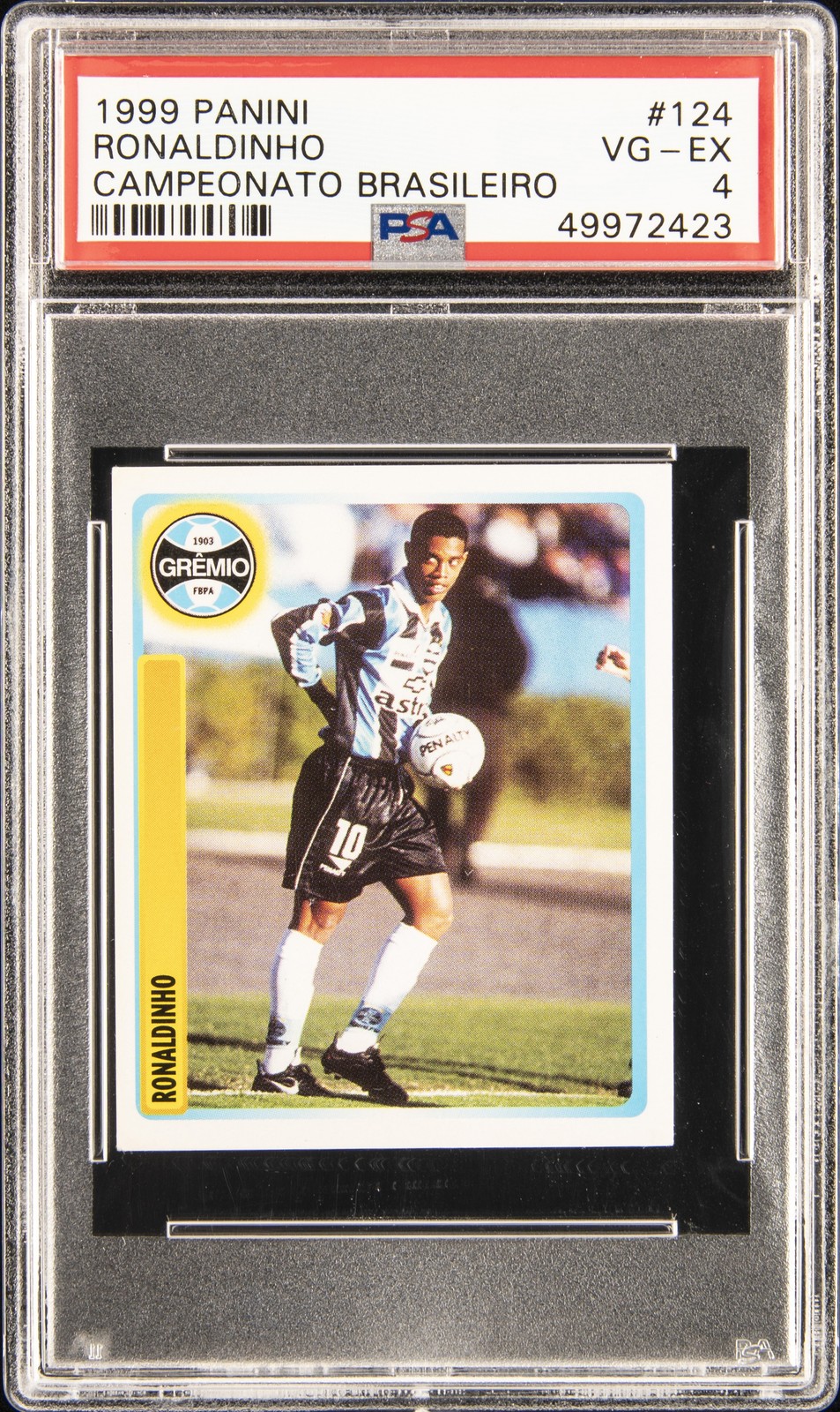 1999 PANINI CAMPEONATO BRASILEIRO 99 #124 RONALDINHO PSA 4