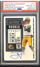 2020 Panini Contenders Rookie Ticket #111 Jordan Love RC PSA 10 PSA/DNA 10 AUTO