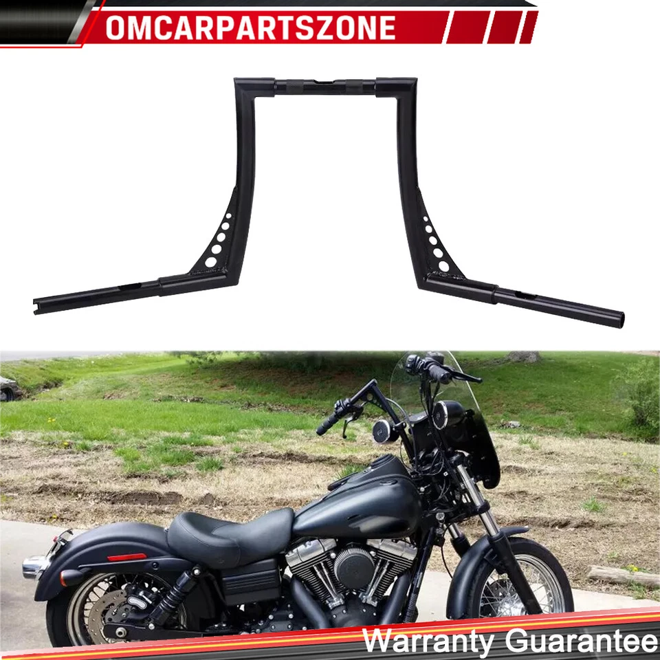14" Handlebar Rise Ape Hangers For Harley Sportster XL 883 1200 FLST FXST Custom - Image 3 of 4