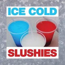 Ice Cold Slushies - Decal Concession Stand Food Truck Sticker - Free Shipping