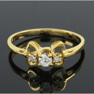 Authentic 1/4 Ct Round Cut Simulated Diamond 14K Yellow Gold Plated Promise Ring Size 6.75