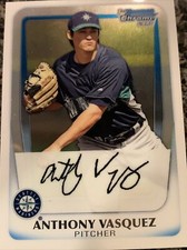 2011 Bowman Chrome Prospects Anthony Vasquez #BCP14 Seattle Mariners Baseball