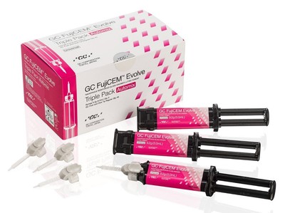 GC FujiCEM  Evolve Glass Ionomer Luting Cement Automix 9.2g Syringe + Tips