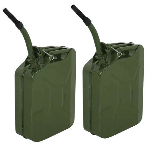 2 Jerry Can 5 Gallon 20L  oline Army Army Backup Metal Steel Tank