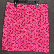 Madison Studio Pink Floral Stretch Cotton Skirt Women’s Size 12 Vintage Retro 