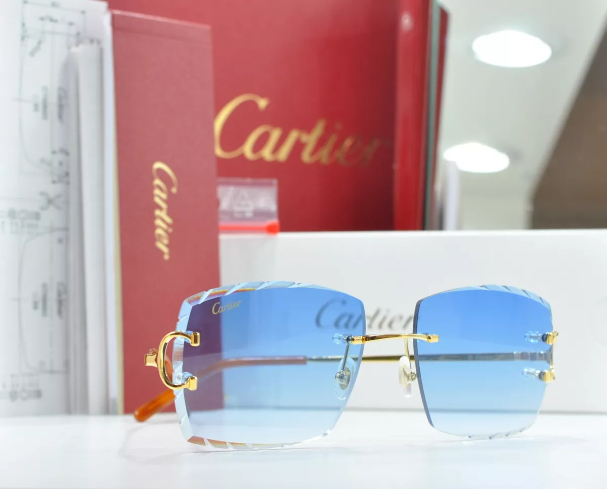 Cartier Rimless square-frame Sunglasses - Gold