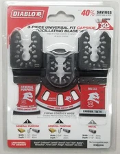 Diablo DOU3CS Universal Fit Carbide Oscillating Blade Set, 3-Piece